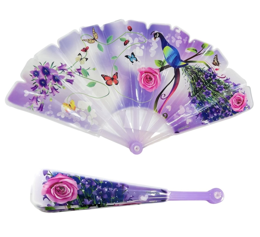 Abanico De Plastico Mariposas 23Cm