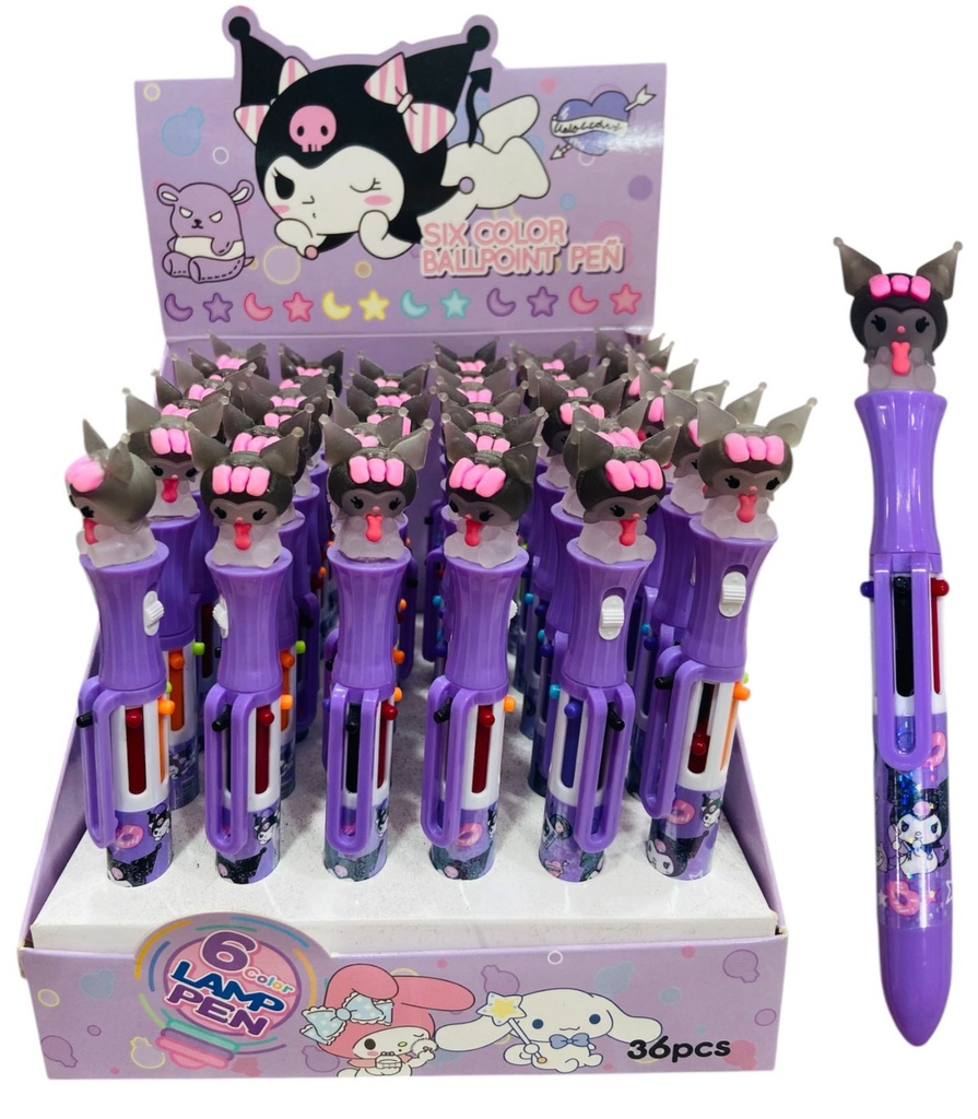 Lapicera Kuromi 6 Colores Con Luz